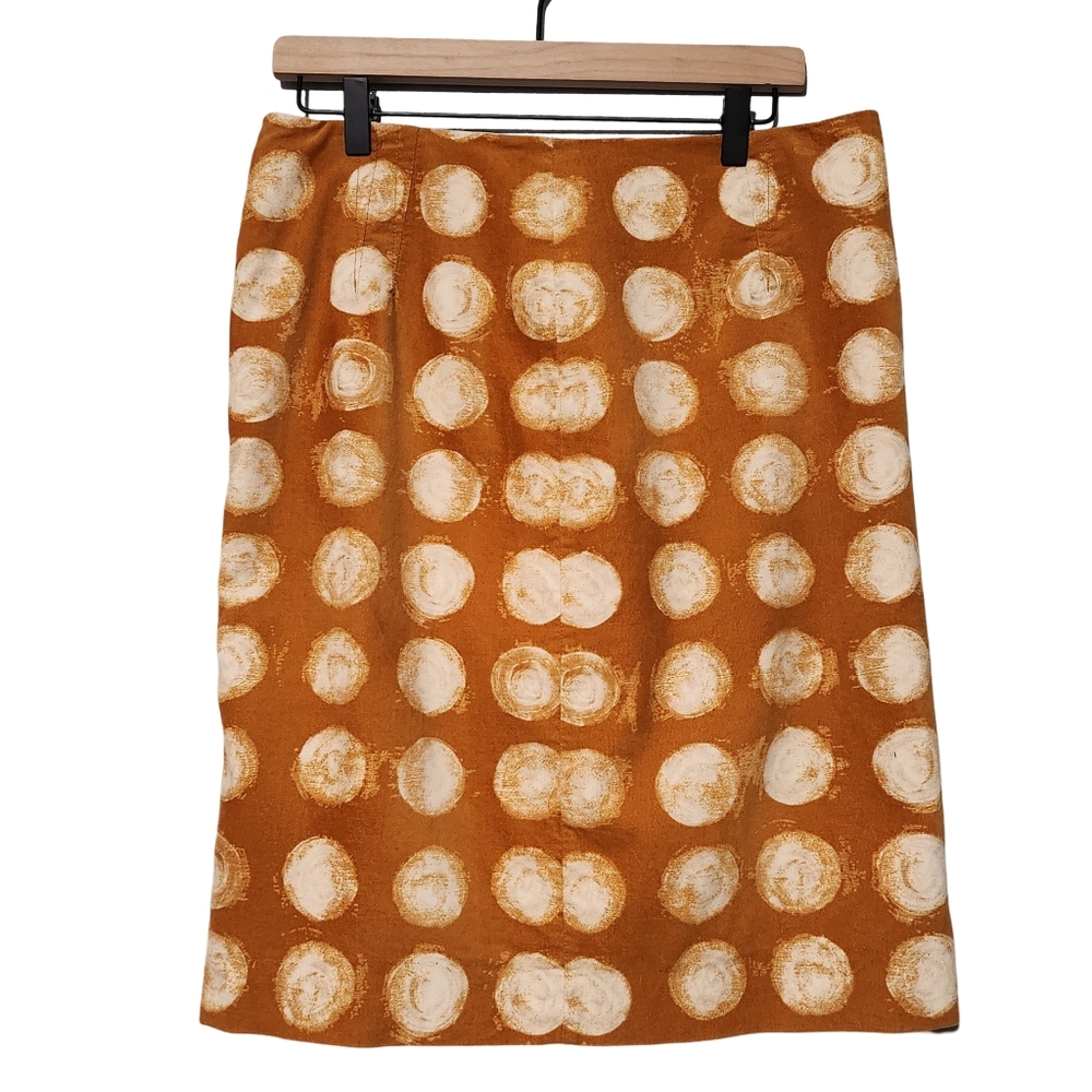Maeve Orange and Cream Pencil Skirt